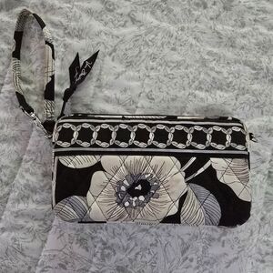 Vera Bradley Floral Black and White Wristlet